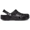 Classic Metallic Crocskin Clogs “Black”