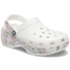 Classic Platform Americana Paisley Clogs “White”