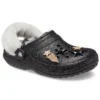 Disco Classic Lined Disco Glitter Clogs “Black White”