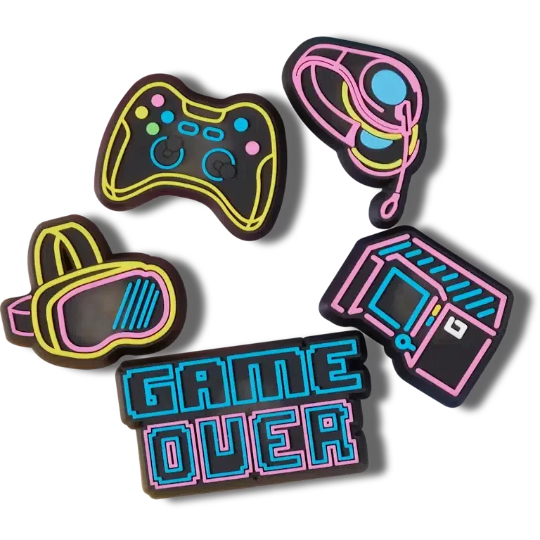 Lights up Neon Gamer 5 Pack Jibbitz™ Charms Lights up Neon Gamer 5 Pack Jibbitz™ Charms