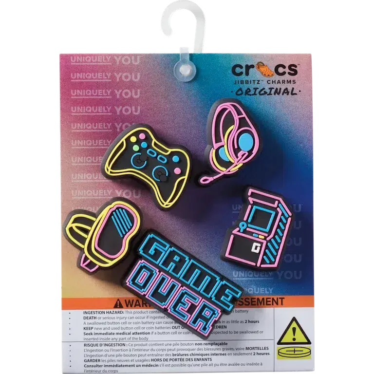 Lights up Neon Gamer 5 Pack Jibbitz™ Charms Lights up Neon Gamer 5 Pack Jibbitz™ Charms